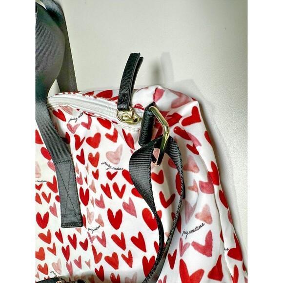 Juicy Couture Weekender Duffle Bag – Red & Pink Hearts Print, Large Travel Tote - Picture 4 of 16